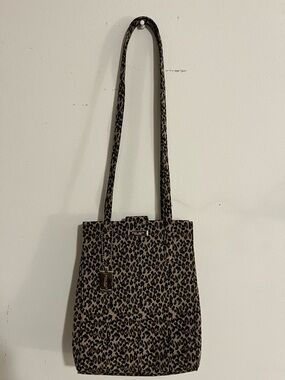 Nine West - Leopard Print Shoulder Purse; 2 Compartments w/ Small Zipped Section